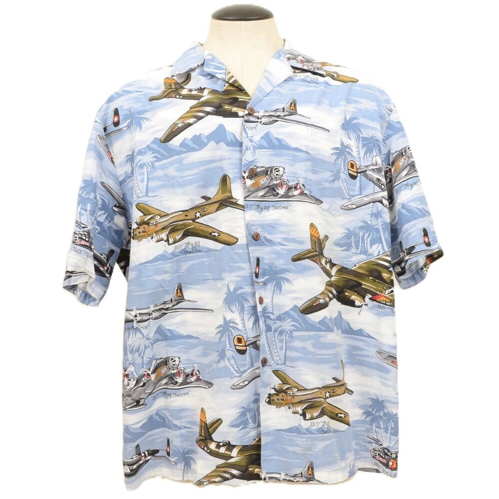 Kalaheo Mens Big & Tall‎ 2XL Fight/Flight Blue Hawaiian Camp Short Sleeve Shirt